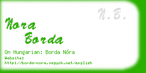 nora borda business card