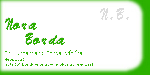 nora borda business card